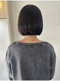 ワンレンボブのコンパクトヘア/黒髪ボブ/ボブスタイル/ボブヘア