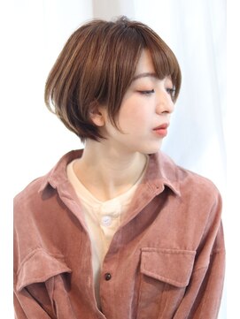 ビューティーアンドフリーハコ(Beauty&Free HACO) 小顔丸みショート×透明感ベージュ