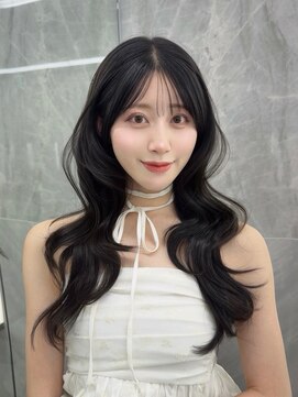 マウル 栄(MAEUL) 韓国前髪 暗めカラー ミディアムヘア