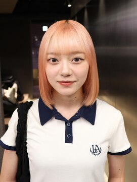 エン 栄店(enne) オレンジピンクのボブ