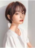 マッシュショート/大人ブラウン/アッシュブラウン/大人ショート