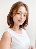 前髪 外ハネボブ 小顔 クラゲヘアー オリーブグレー"
