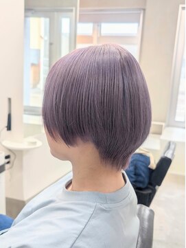 カラフェ(carafe) ラベンダーパープル　髪質改善カラー　ショートボブ