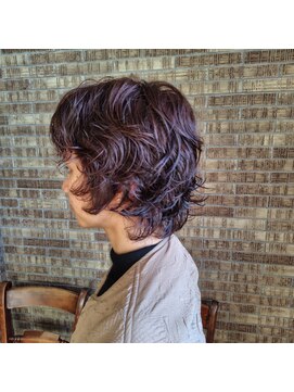 ショートボブ　perm　