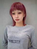 ギークス(GEEKS) 【GEEKS渋谷】顔周りレイヤーカット/オン眉/カシスピンク/ウルフ
