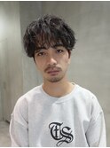 センターパートシャドウパーマスパイラルパーマルーズパーマ