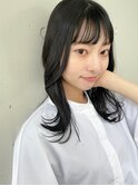 外ハネセミロング○アッシュグレー/髪質改善/トリートメント