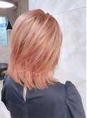 抜けても綺麗なピンクブラウン/ブリーチなし/透明感