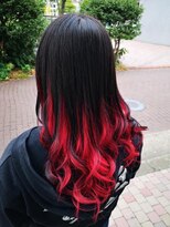 ヘアースパ ノッシュ 博多千代店(Hair Spa Nosh)&nbsp;ダブルカラーインナーレッドカラーケアブリーチ韓国ヘア