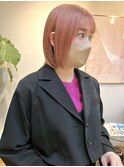 ショート×ピンクベージュ