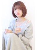 ローライトことりベージュ大人かわいい小顔スリークボブ大人ボブ