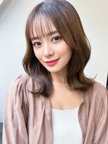 アースモード 亀戸店(EARTH Mode) くびレイヤーエモージュ小顔カットシースルーバング大人ガーリー