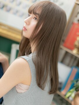 カバーヘア ブリス 上尾西口店(COVER HAIR bliss) ★ぱっつん前髪グレーベージュエアーストレート30代40代★10!