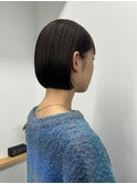切りっぱなしボブミニボブぱつっとボブ暗髪ボブ/ショート/耳掛け