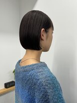 ラフ 立川(Laff)&nbsp;切りっぱなしボブミニボブぱつっとボブ暗髪ボブ/ショート/耳掛け