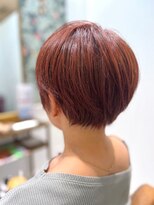 リケア 岸和田店(RECARE)&nbsp;耳透け丸みショートもピンクブラウンでかわいい印象に◎