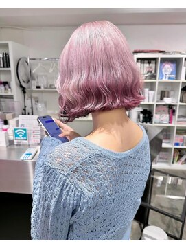 ディーカヘアーセンダイ(Di KA HAIR sendai) pale pink/裾カラー/デザインカラー/ハイトーン/ブリーチカラー