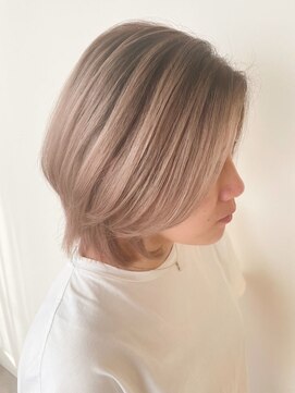 ティダスマイル ふじみ野店(tida smile) ブリーチカラーーミルクベージュ_ウルフショート
