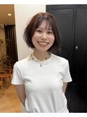 ブラウンカラー やわらかいボブ