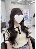 オリーブグレー ヨシンモリ 小顔前髪 レイヤーロング 梅田
