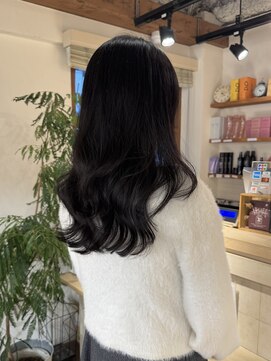 くびレイヤーグレーベージュブラウンオリーブロングミディアム