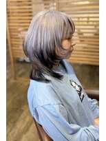 桃の木 ヘアー(桃の木 hair) エンドカラー(ホワイトシルバー×ダークシアン)