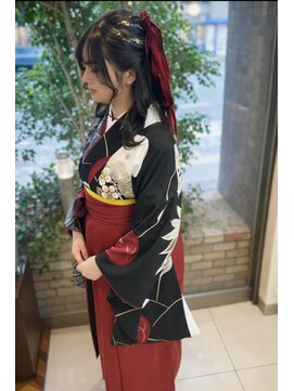 ファーレンピュアスウィート(fahren-pure-suite) 袴スタイルハーフアップリボンアレンジ