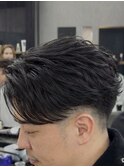 フェザーショートパーマセンターパート
