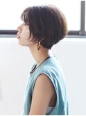 大人ショートボブ「アズール×抜け感」