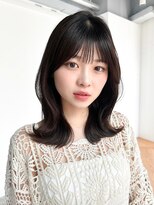 アイティーバイアルバム 松戸店(IT by ALBUM)&nbsp;フェイスフレーミング暗めカラー顔周りレイヤー韓国ヘア_F30976