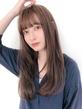 エレノア トーキョー 恵比寿(ELEANOAH TOKYO) 厚めバング大人かわいいレイヤーココアブラウンフリンジウェーブ