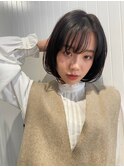 【Le'a】 ダークアッシュ、切りっぱなしボブ