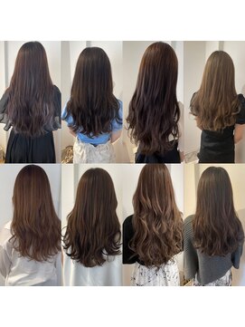 イニット 奈良新大宮(init.) 20代 30代 40代 セクションカラー エクステ ラベンダーベージュ