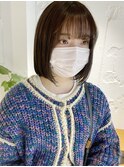 【三ツ井純】シースルーバング 前下がりボブ 黒髪暗髪ミニボブ