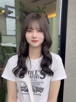 シェルハ(SHELHA)&nbsp;シースルーバング サイドバング レイヤーカット アッシュグレー