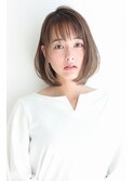 ナチュラルワンカールボブシースルーバング