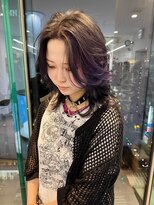 ギグスダブル 栄久屋大通店(gigs double)&nbsp;シャギーレイヤー/ポイントカラー/パープル