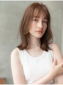 大人かわいい／20代30代／バングカット/オリーブベージュ
