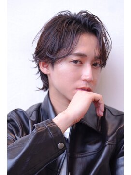 ハバナ 渋谷(HAVANA) フェザーパーマセンターパートハイライトカラーニュアンスパーマ