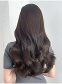 おくれ毛顔周りレイヤー韓国ヘアロング_ba482042