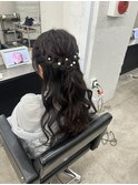 ハーフアップ お呼ばれヘア 結婚式 10代20代 所沢