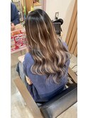 バレイヤージュ風プルシールエクステ