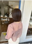 ボブ 切りっぱなし 大人可愛い グレージュカラー ヘアアレンジ