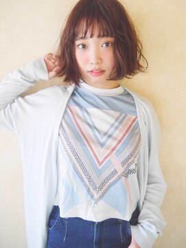 マルツ 銀座(maltu) 【小顔 似合わせ 】 シースルーバングがかわいいボブ
