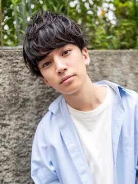 ハバナ 渋谷(HAVANA) アッシュブラック/束感マッシュパーマ/刈り上げ/ツーブロック