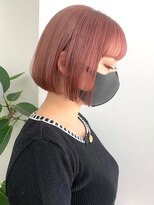 リムレスバイサンク 万代 新潟駅(LIMLESS by cinq) ダブルカラーピンクベージュベージュカラーケアブリーチミニボブ