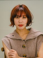 ベンジー 福間(benji)&nbsp;オレンジヘアで無造作に動かすボブ