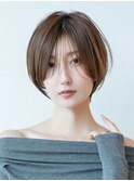20代30代大人美人ショートボブ/小顔ショートヘア/マロンベージュ