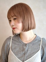 ガーデンヨコハマエスト(GARDEN YOKOHAMA est)&nbsp;切りっぱなしボブ内巻き姫カットレイヤーワイドバング暖色カラー