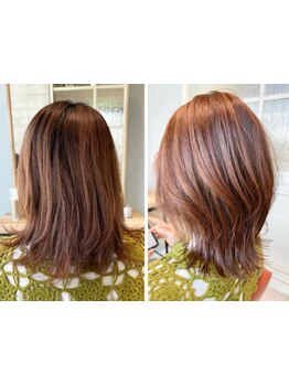 透明感のある大人女性カラー☆イノアカラー/白髪ぼかしハイライトで艶感・色持ち◎[おおたかの森/髪質改善]